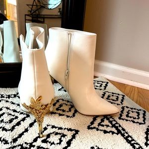 Boots with Gold Heel Detailing